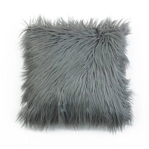 Grey Target Faux Fur Throw Pillow